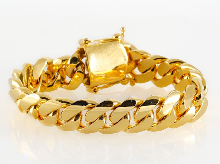 14k Solid Yellow Gold Men’s Miami Cuban Link Bracelet